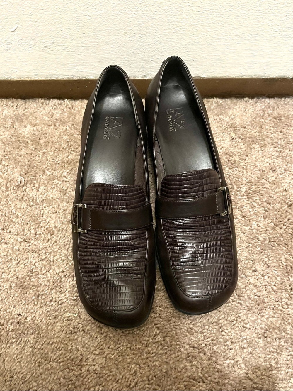 Vintage 90’s Aerosoles Size 10 Coffee Brown Chunky Heel Leather Loafers